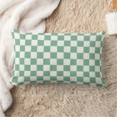 Eucalyptus mist checkerboard pattern ランバークッション (ブランケット)