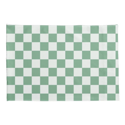 Eucalyptus mist checkerboard pattern 枕カバー (裏面-右)