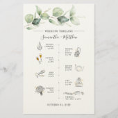 Eucalyptus Modern Icon Wedding Itinerary Program 便箋 (正面)