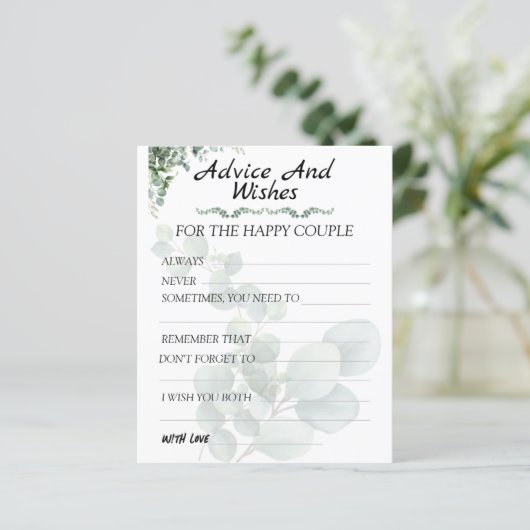 Eucalyptus Modern Wedding Advice and Wishes (スタンド正面)