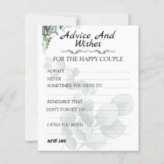 Eucalyptus Modern  Wedding Advice and Wishes