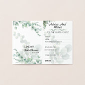 Eucalyptus Modern  Wedding Advice and Wishes 箔カード (内部)