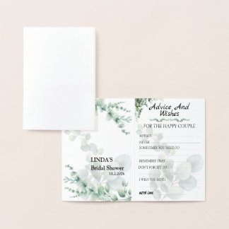 Eucalyptus Modern  Wedding Advice and Wishes 箔カード
