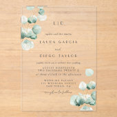 Eucalyptus Monogram Elegant  Wedding アクリル招待状 (正面)