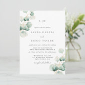 Eucalyptus Monogram Elegant  Wedding 招待状 (スタンド正面)