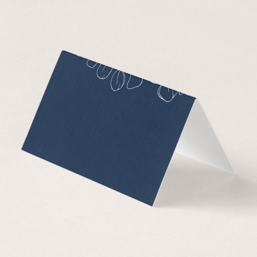 Eucalyptus Navy Blue Wedding Folded thank You  (裏面)