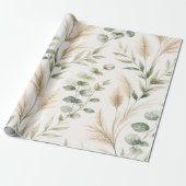 Eucalyptus Pampas Grass Wrap ラッピングペーパー (アンロールド)