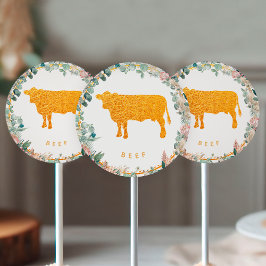 Eucalyptus Pampas Proteas Gold Beef Meal Choice  ラウンドシール