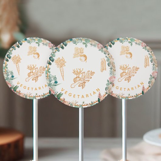 Eucalyptus Pampas Proteas Vegetarian Meal Choice  ラウンドシール