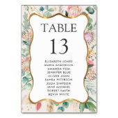 Eucalyptus Pampas Seating Chart Cards For Wedding テーブルナンバー (正面)