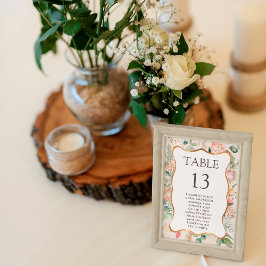 Eucalyptus Pampas Seating Chart Cards For Wedding テーブルナンバー