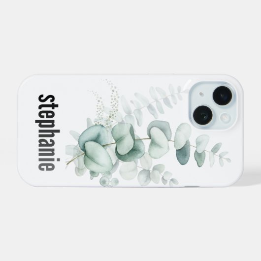 Eucalyptus Pattern iphone Case iPhone 15ケース (裏面横)