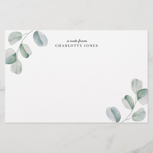 Eucalyptus Personalized Note Card 便箋 (正面)