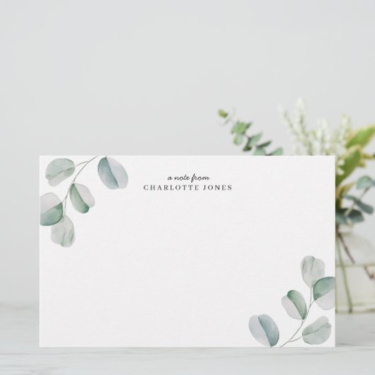 Eucalyptus Personalized Note Card 便箋 (スタンド正面)