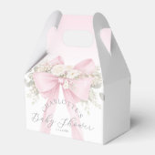Eucalyptus Pink Bow Baby in bloom Baby Shower フェイバーボックス (裏面サイド)