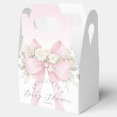 Eucalyptus Pink Bow Baby in bloom Baby Shower フェイバーボックス (オープン)