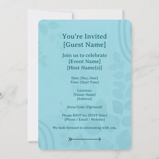 Eucalyptus Praying Mantis Australian Botanical Art 招待状 (裏面)