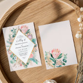 Eucalyptus Protea Pampas Grass Wedding invitation 招待状