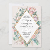 Eucalyptus Protea Pampas Grass Wedding invitation 招待状 (正面)