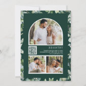 Eucalyptus QR Code Emerald Green Bridal Shower 招待状 (裏面)