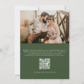 Eucalyptus QR Code Photo Greenery Wedding 招待状 (裏面)