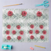 Eucalyptus & Red Flowers on  Faux Foil Decoupage  薄葉紙 (クラフト)