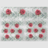 Eucalyptus & Red Flowers on  Faux Foil Decoupage  薄葉紙 (正面)