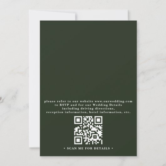 Eucalyptus Rustic Elegant Modern QR Code Wedding 招待状 (裏面)