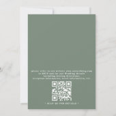 Eucalyptus Rustic Elegant Modern QR Code Wedding 招待状 (裏面)