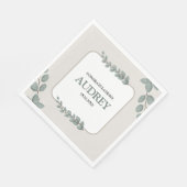 Eucalyptus Rustic Floral Baby Shower スタンダードランチョンナプキン (角)
