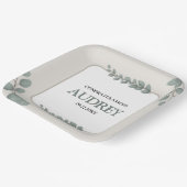 Eucalyptus Rustic Floral Baby Shower ペーパープレート (傾斜あり)