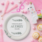 Eucalyptus Rustic Floral Baby Shower ペーパープレート (パーティー)