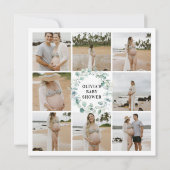 Eucalyptus Rustic Photo Baby Shower 招待状 (裏面)