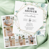Eucalyptus Rustic Photo Baby Shower 招待状