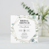 Eucalyptus Rustic Photo Bridal Shower 招待状 (スタンド正面)