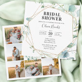 Eucalyptus Rustic Photo Bridal Shower 招待状