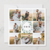 Eucalyptus Rustic Photo QR Code Bridal Shower 招待状 (裏面)