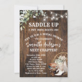 Eucalyptus Saddle Up Boots & Books Bridal Shower 招待状 (正面)