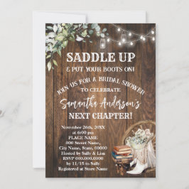 Eucalyptus Saddle Up Boots & Books Bridal Shower 招待状