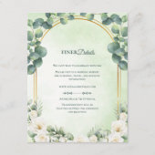 Eucalyptus Sage Green Botanical Wedding Details エンクロージャーカード (正面)