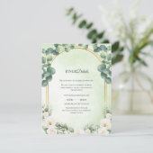 Eucalyptus Sage Green Botanical Wedding Details エンクロージャーカード (スタンド正面)
