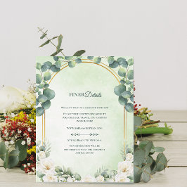 Eucalyptus Sage Green Botanical Wedding Details エンクロージャーカード