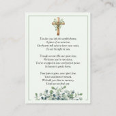 Eucalyptus Sage Green Memorial Photo Prayer Card 名刺 (裏面)