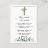 Eucalyptus Sage Green Memorial Photo Prayer Card 名刺 (裏面)
