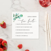 Eucalyptus Script Calligraphy Fun Facts Wedding スタンダードカクテルナプキン (インサイチュ)