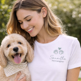 Eucalyptus Script Employee Name Business Logo トライブレンドTシャツ