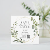 Eucalyptus Script Heart QR Code Save The Date セーブザデート (スタンド正面)