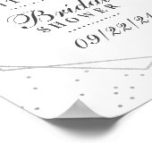 Eucalyptus Silver Geometric Bridal Shower ポスター (角)