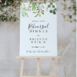 Eucalyptus Simple Rehearsal Dinner Welcome Sign ポスター<br><div class="desc">This eucalyptus simple rehearsal dinner welcome sign is perfect for a modern wedding rehearsal. The design features artistically hand-painted beautiful eucalyptus green leaves arranged into geometric shapes,  inspiring natural beauty.</div>