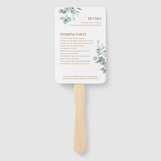 Eucalyptus Song Hy Wedding Program & Timeline ハンドファン (裏面)